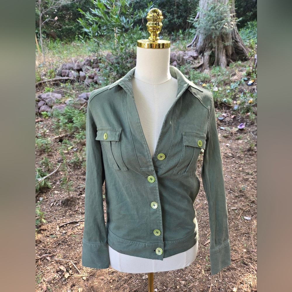 AG Adriano Goldschmied Olive Green Utility Shirt Jacket‎ Size Small